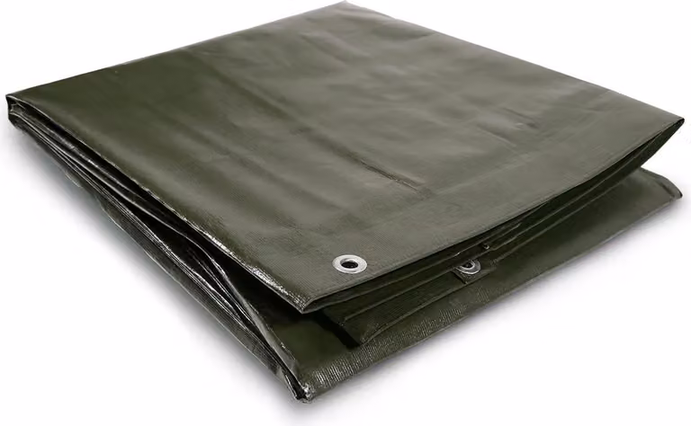 Telone EraGreen 2,5m x 10m - 210 g/m² - verde oliva | rivestito in PE | impermeabile, resistente ai raggi UV e antistrappo | con robusti occhielli - telone durevole per il giardino e il tempo libero