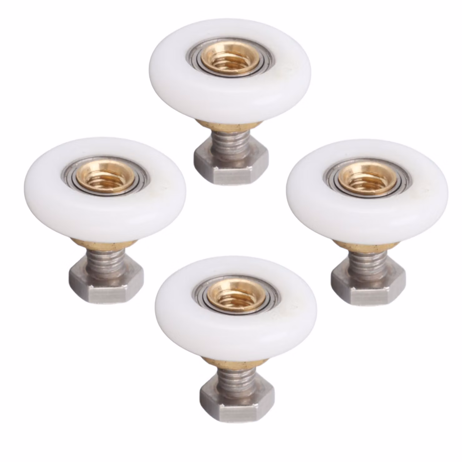 Set di 4 rotelle per cabine doccia, binari di scorrimento, rotelle per porte in vetro da bagno, ricambi, 23 mm