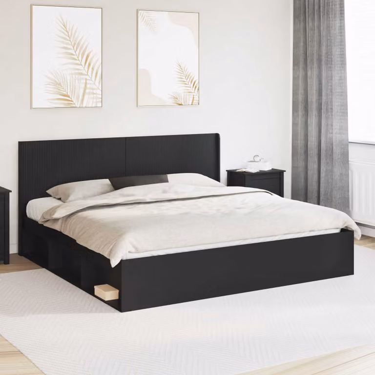 Testiera Letto Moderna vidaXL in Legno Ingegnerizzato Nero