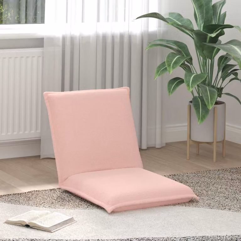 Sedia a pavimento regolabile vidaXL in tessuto rosa per soggiorno e camera da letto