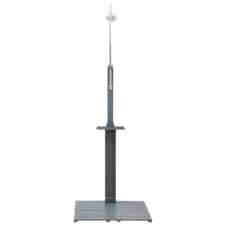 Doccia da giardino in legno e acciaio inox colore antracite L/P/H: 75 x 75 x 221 cm