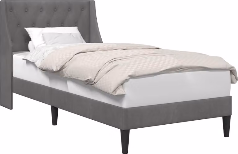 Struttura del letto Grigio scuro 90 x 190 cm Velluto