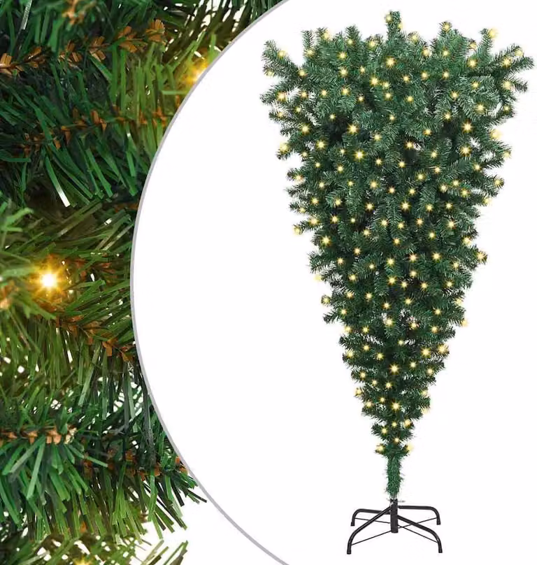 Albero di Natale artificiale pre-illuminato rovesciato 180 cm