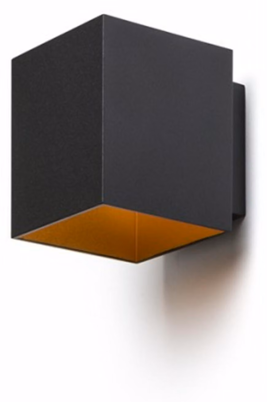 TRIP SQ lampada da parete nero opaco/oro 230V LED G9 5W