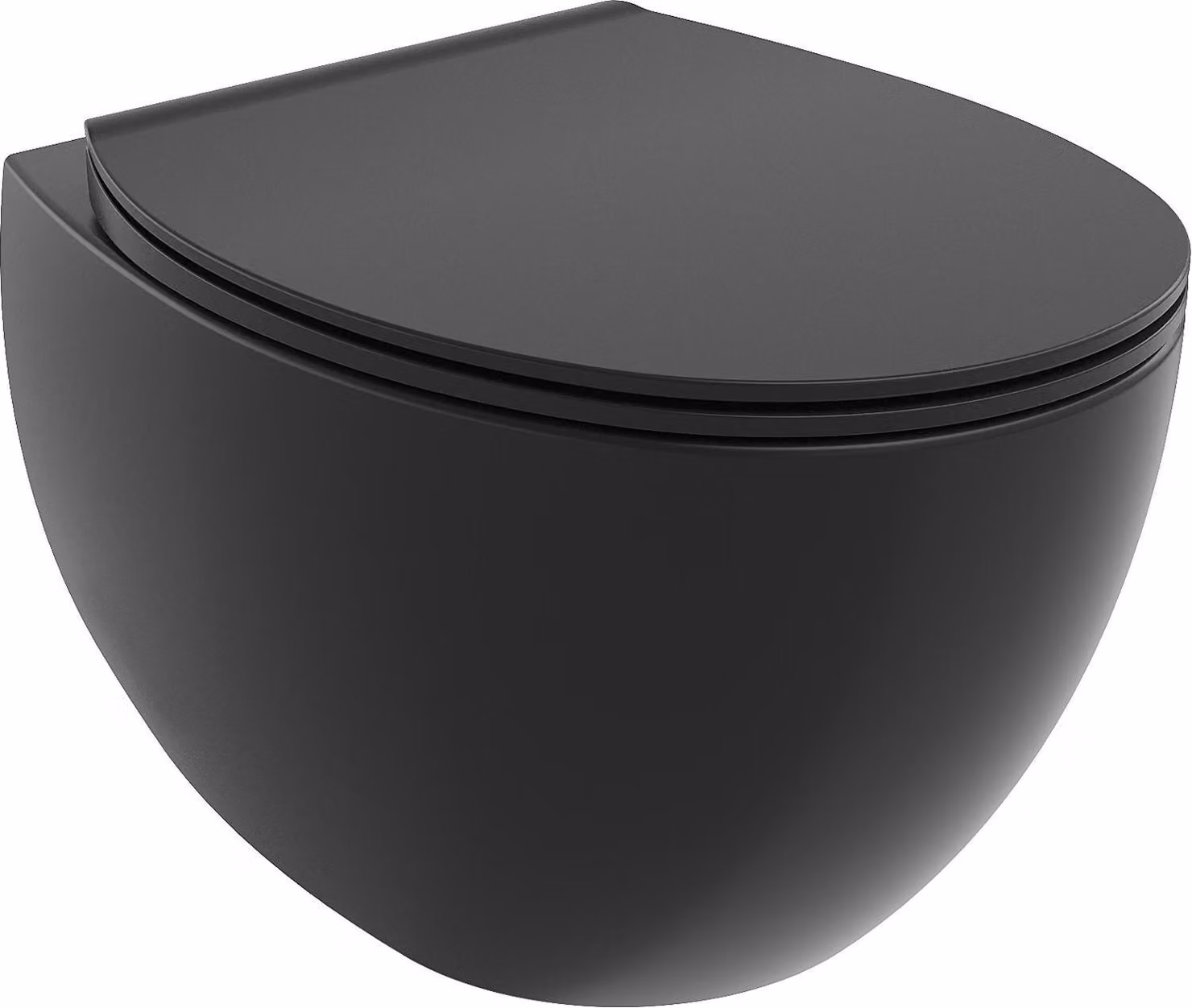 Mexen Egg WC rimless con coprisedile slim a chiusura rallentata, duroplast, nero opaco - 30245070