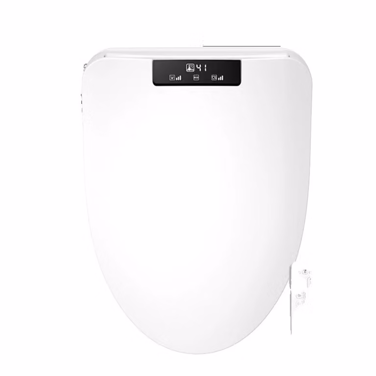 Sedile intelligente per WC, telecomando, acqua calda istantanea, formato corto bianco