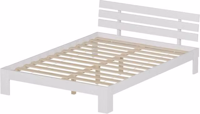 Letto in legno con testiera 140x200cm bianco FINN