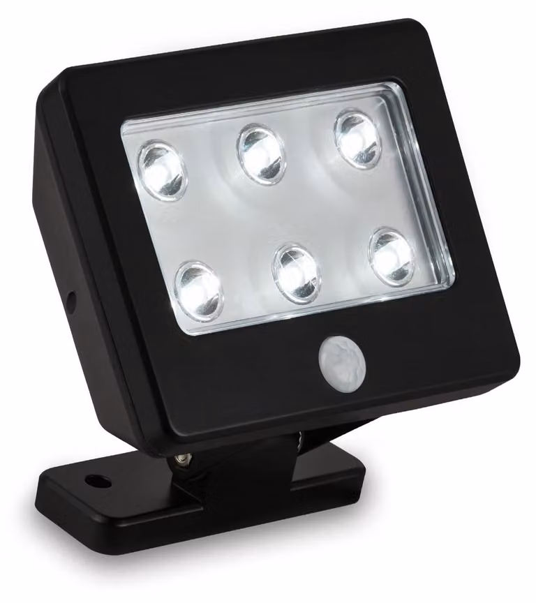 Lampada da esterno a LED con sensore di movimento, grado di protezione IP54, colore nero, inclinabile