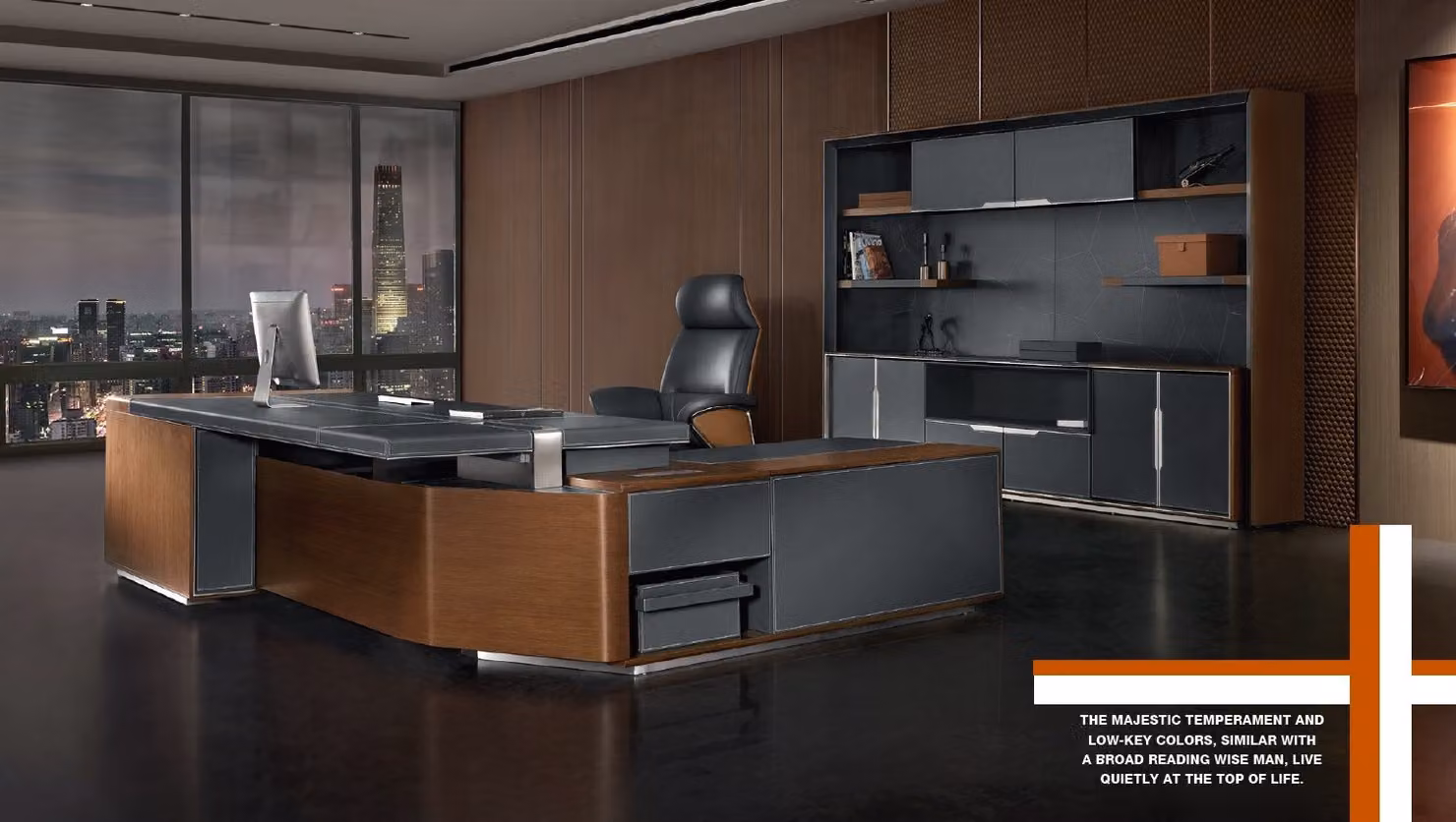 Schreibtisch Set Büro Garnitur tisch Chef Sessel Schrank Einrichtung 3tlg.