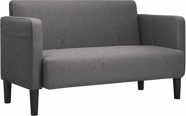 Divano | Divano da soggiorno | Sofa Divanetto Grigio Scuro 109 cm Tessuto di Velluto a Coste