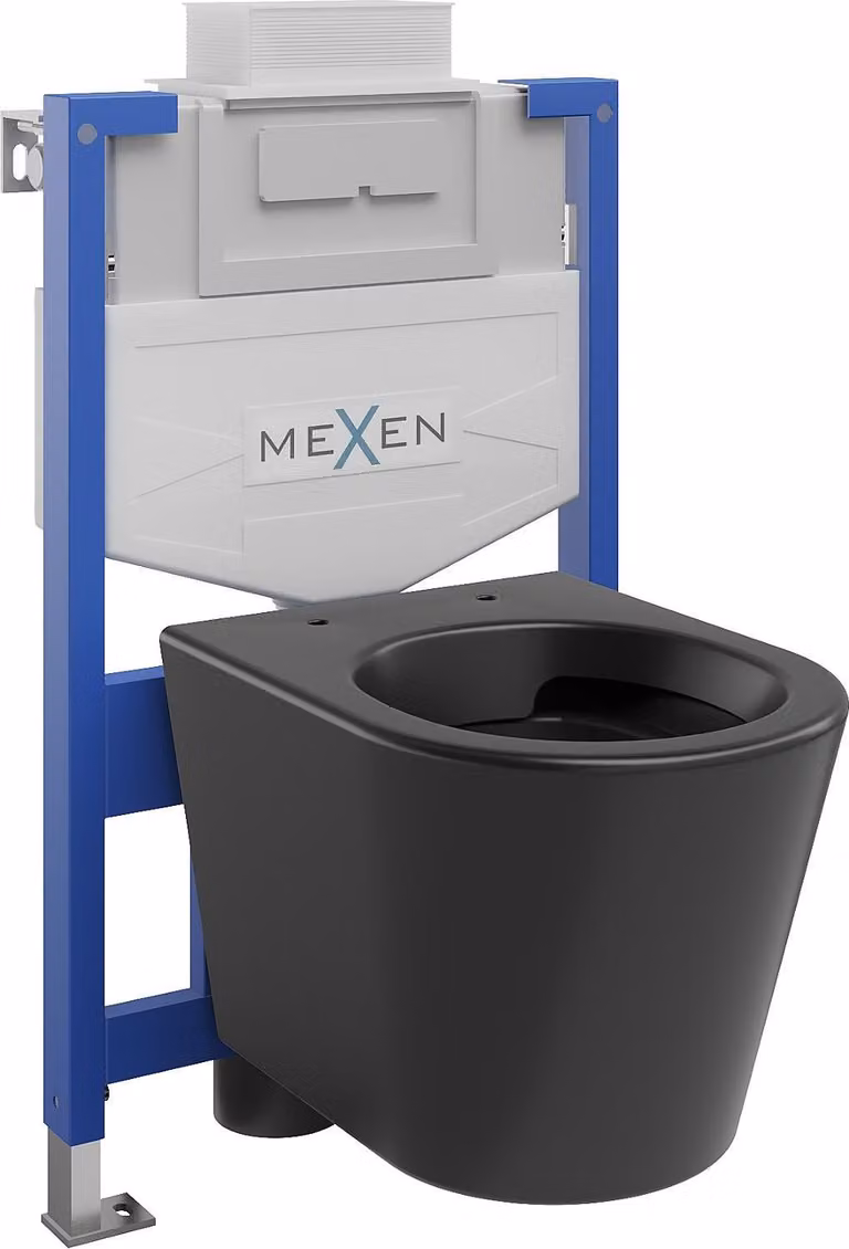 Mexen set ad incasso WC struttura Fenix XS-U con vaso WC Rico, nero opaco - 6853372XX85
