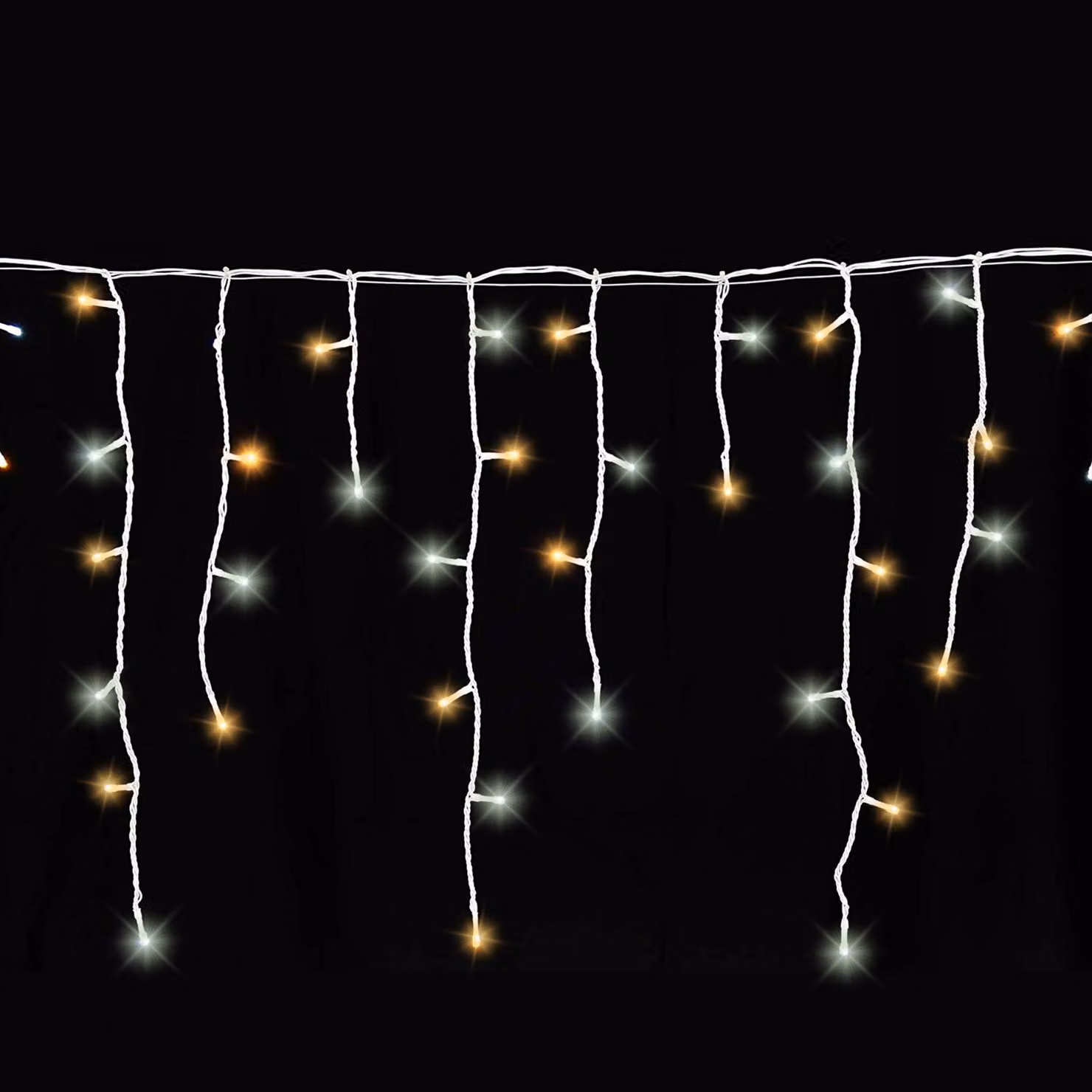 Catena luminosa a LED "Pioggia di ghiaccio", 240 LED, 6 metri, luce bianco caldo/bianco freddo, con timer