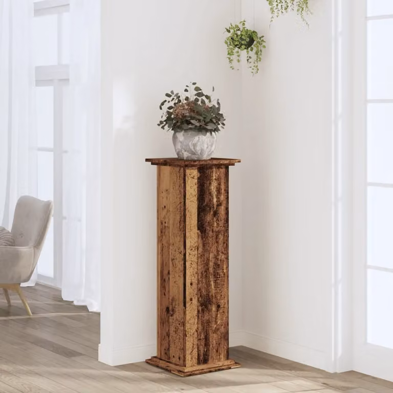 vidaXL Supporto per piante in legno marrone L/P/H: 33 x 33 x 100 cm