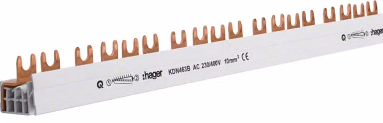 Hager PHASENSCHIENE 4P 63A TEILBAR (KDR463B)