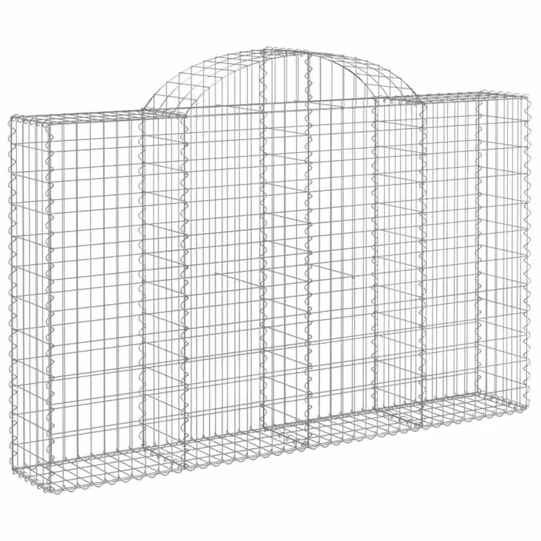 Cesto Gabbione ad Arco 200x30x120/140 cm Ferro Zincato