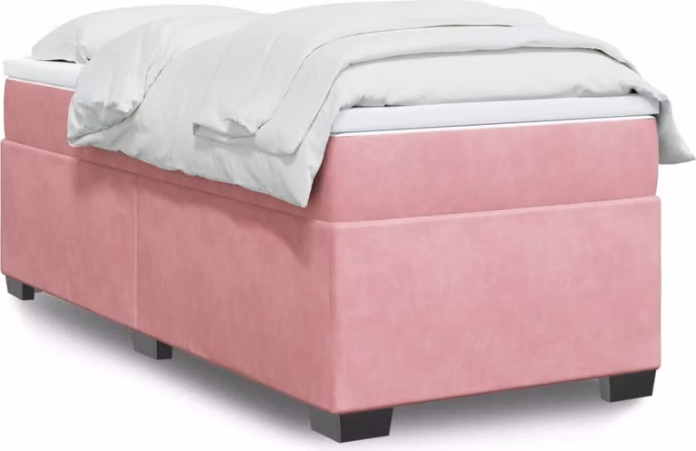 Maison Exclusive - Giroletto a Molle con Materasso Rosa 90x200 cm in Velluto