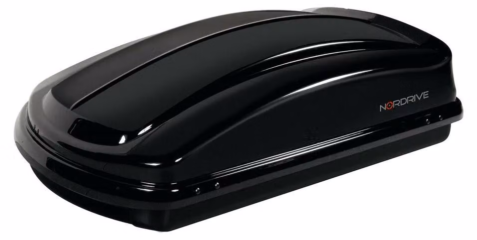 NORDRIVE N60002 Box 330 - Box da tetto nero lucido, 330 L, portata 75 kg