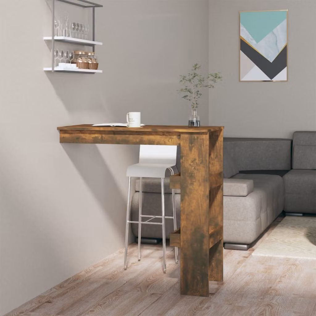 Maison Exclusive - Tavolino da bar da parete in rovere affumicato 102x45x103,5 cm Materiale ligneo