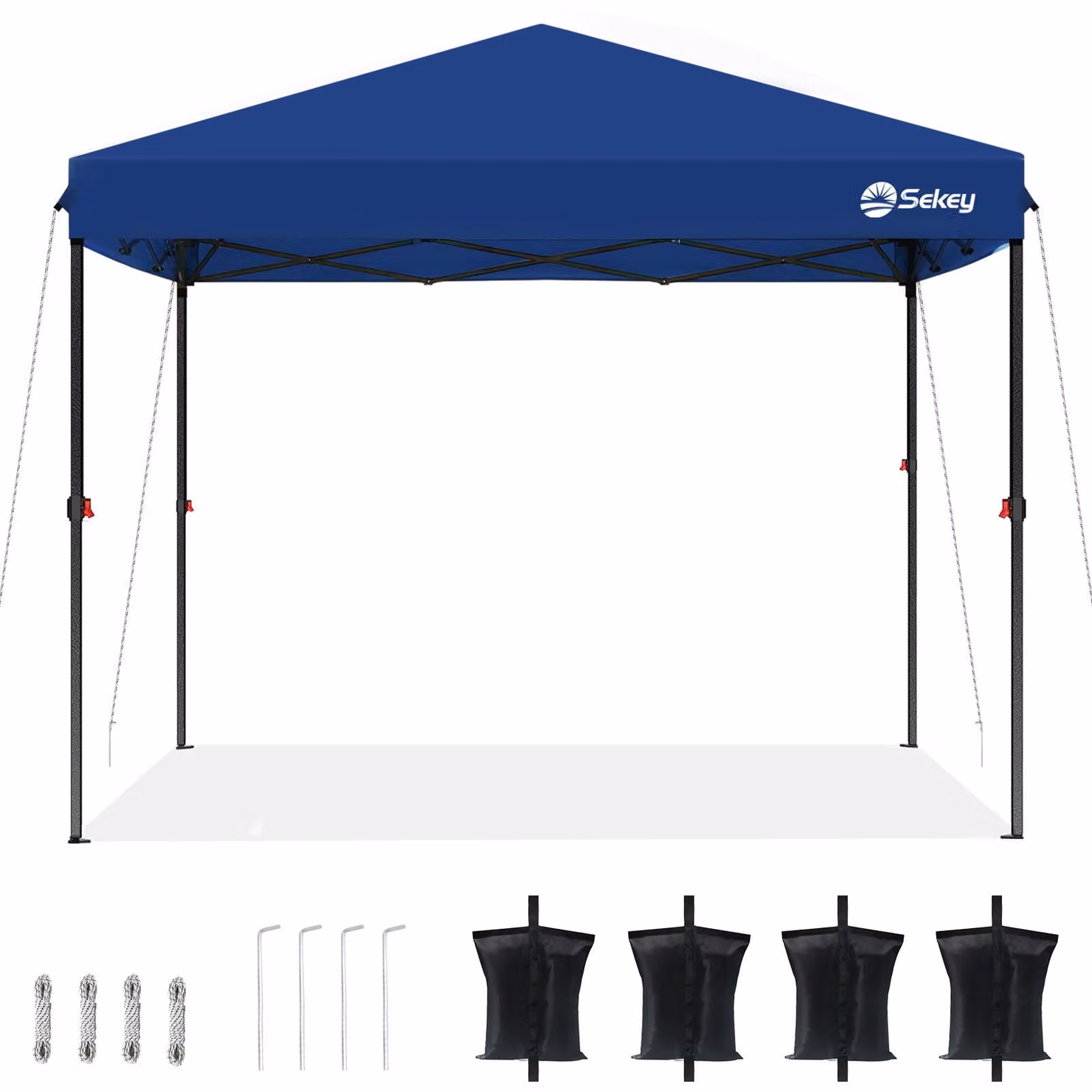 Gazebo pieghevole Sekey 3x3 impermeabile, gazebo pop-up con 4 sacchi di sabbia, protezione UV 50+ gazebo e tendoni per feste, blu scuro