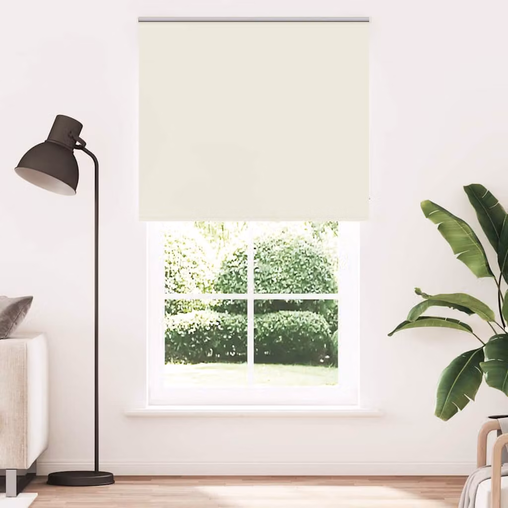 Tenda a Rullo Oscurante vidaXL in Poliestere, Disponibile in Bianco o Beige, L: 130 cm x H: 230 cm
