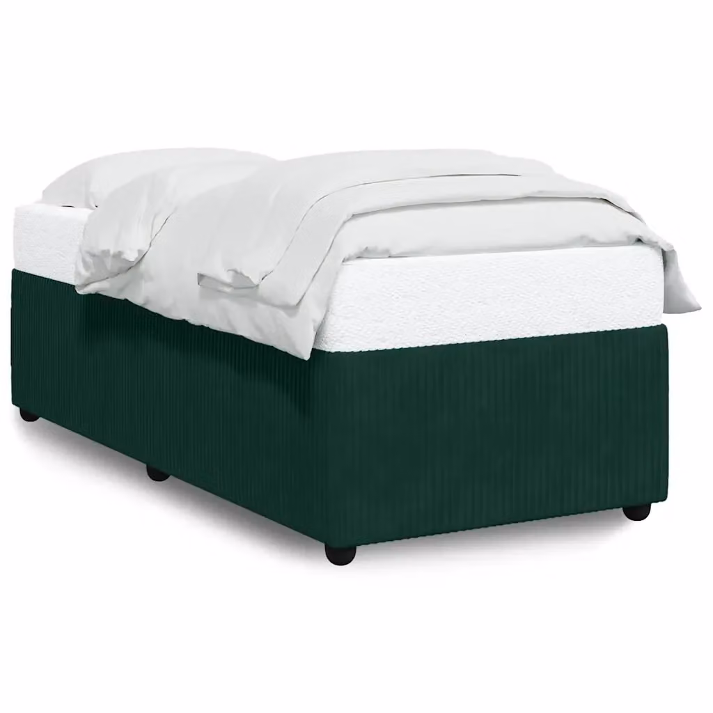 vidaXL Giroletto senza Materasso in Velluto Verde Scuro L 80 cm x P 200 cm – 2