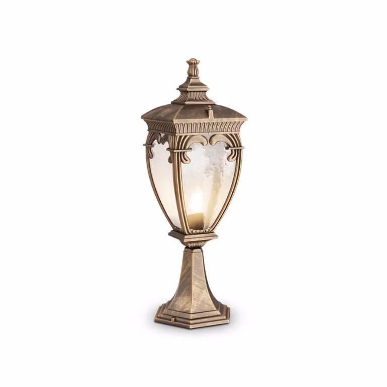 Lampione Per Esterno Classico Da Esterno Alluminio Oro 1 Luce E27 60W Ip44