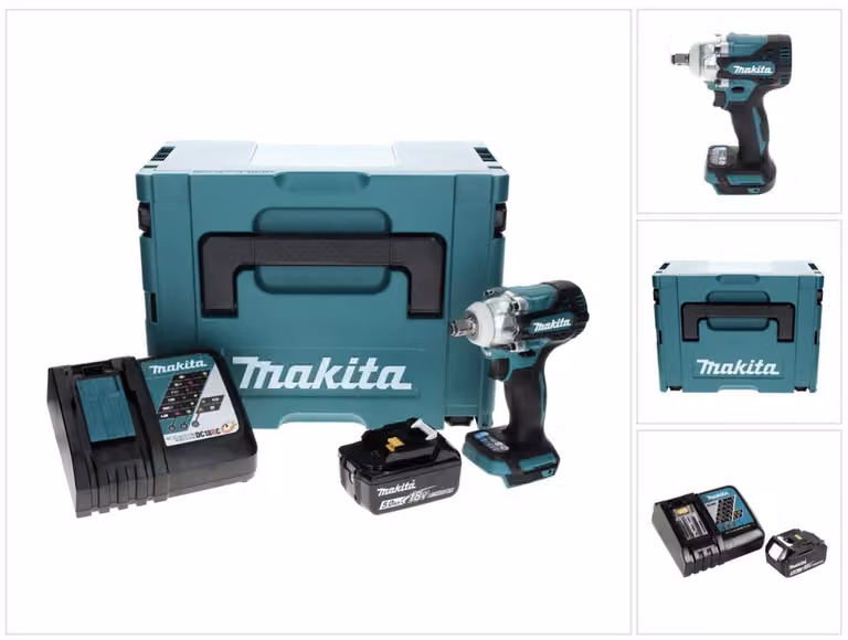 Makita DTW 300 RT1J Avvitatore ad impulsi a batteria 18V 330Nm + 1x Batteria 5,0 Ah + Caricabatterie + Valigetta Makpac