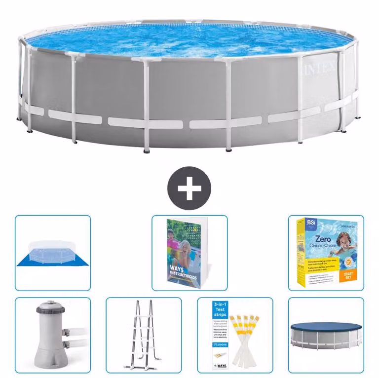 Struttura per piscina a forma di prisma - 457x122 cm - composta da 6 elementi - modello S546