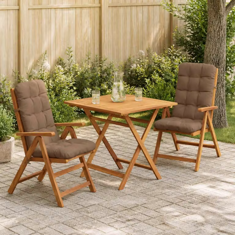 Set di 2 cuscini per sedia alta vidaXL VIANEN in poliestere con rivestimento rimovibile e resistente ai raggi UV, disponibili in beige, grigio o marrone