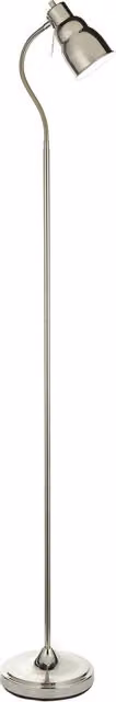 Lampada da terra Endon Classic Flexi in metallo argento con stelo flessibile e attacco GU10, Altezza: 163 cm, Diametro base: 43,5 cm