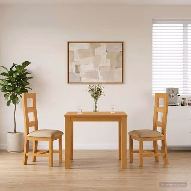 Set da pranzo moderno vidaXL in legno di quercia beige composto da tavolo rettangolare e 3 sedie