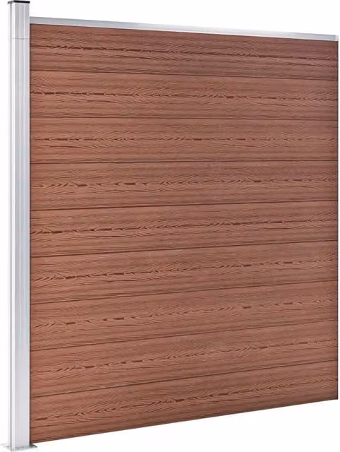 Pannello di recinzione in WPC vidaXL marrone L: 175 cm, H: 186 cm