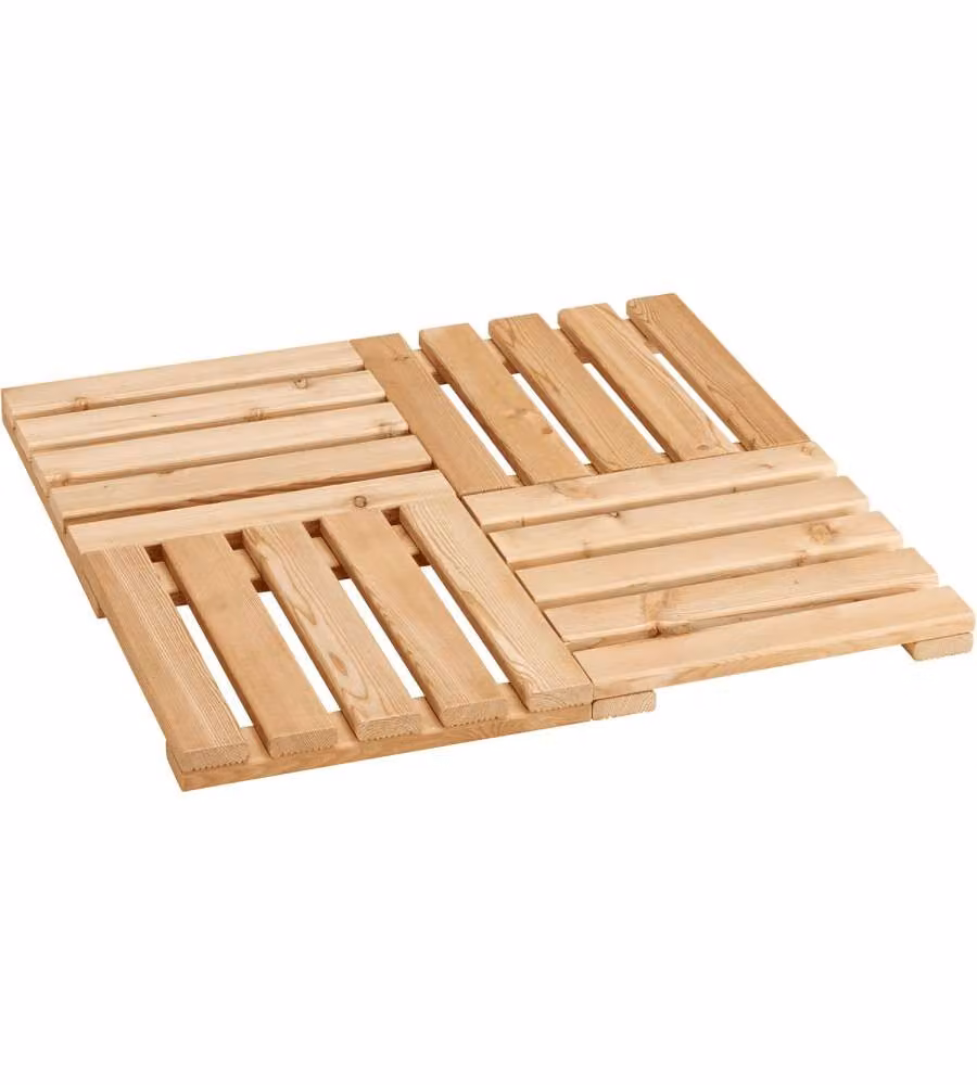 Alce Mattonelle in Larice 34x34xH4 cm Confezione 4 Pezzi Fai-da-te