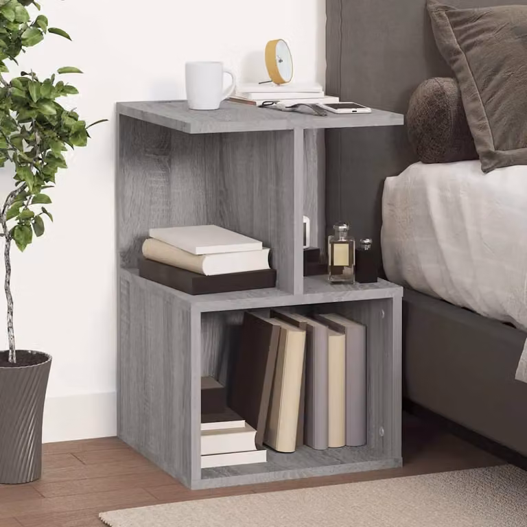 Comodino moderno da parete vidaXL in legno grigio L/P/H: 35 x 35 x 55 cm