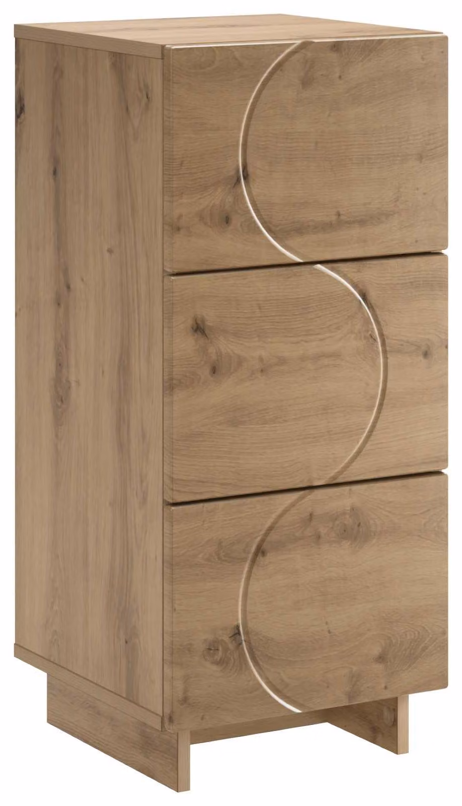 Mobile contenitore "Artisan" in legno impiallacciato di rovere, dimensioni 33,5 x 34,5 x 75 cm
