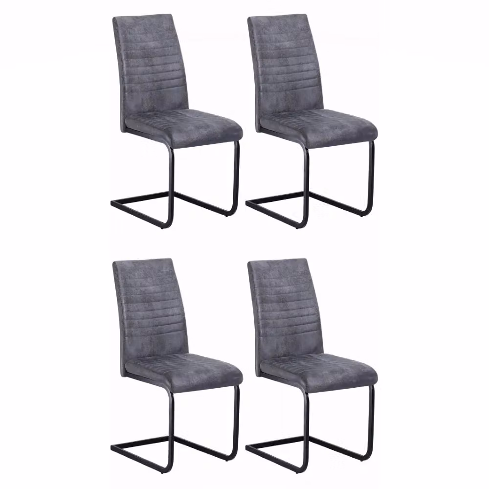 Sedia BERNI CASA VITAL in microfibra con struttura in metallo, disponibile nei colori grigio, marrone o nero – 2