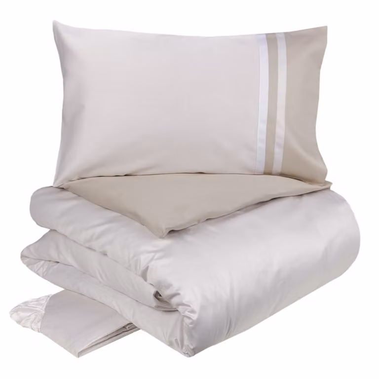 KUBRIC 60 Completo copripiumino - Taglia: 2 piazze,Colore: KUBRIC 60 - BIANCO SETA/TORRONE