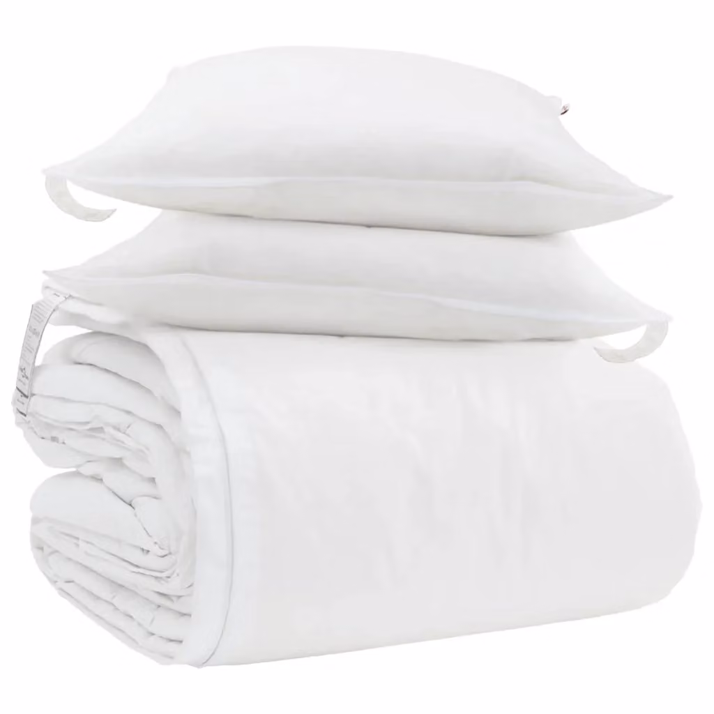 Set di 3 piumoni e cuscini vidaXL in bianco piuma d'anatra per adulti, modello invernale, 240 x 220 cm – 2