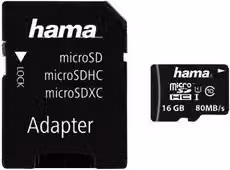 Scheda di memoria MicroSD Hama da 16GB, colore nero