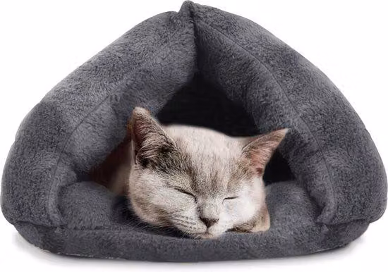 Mini cuccia in pile caldo grigio scuro per piccoli animali domestici