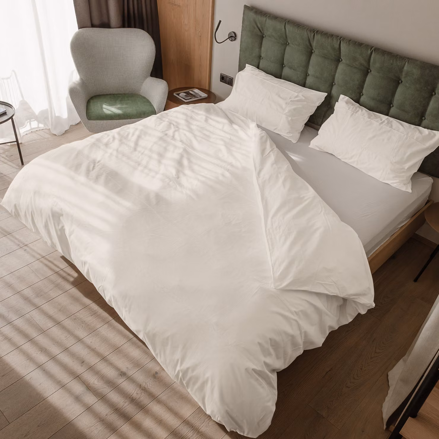 Parure copripiumino e federe DaunenStep in cotone traspirante, colore bianco, L 135 cm x P 200 cm – 2