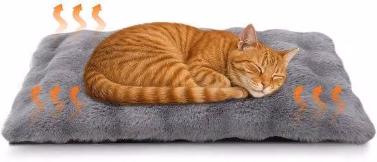 Tappetino per gatti e cani, 70 x 45 cm, tappetino antiscivolo invernale per interni ed esterni, tappetino termico per animali domestici, lavabile, impermeabile, antiscivolo (grigio, L)