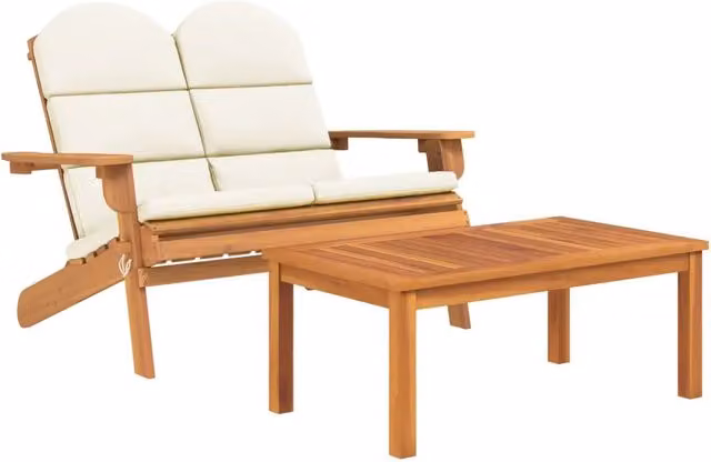 Set Salotto da Giardino Adirondack 2pz | Set di Mobili da Esterno Legno Massello di Acacia