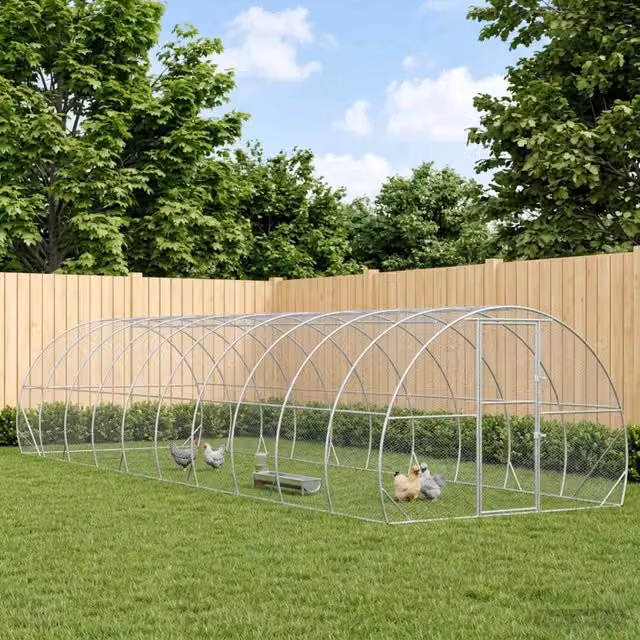 Pollaio Argento 1000 x 300 x 200 cm Acciaio zincato 3434694