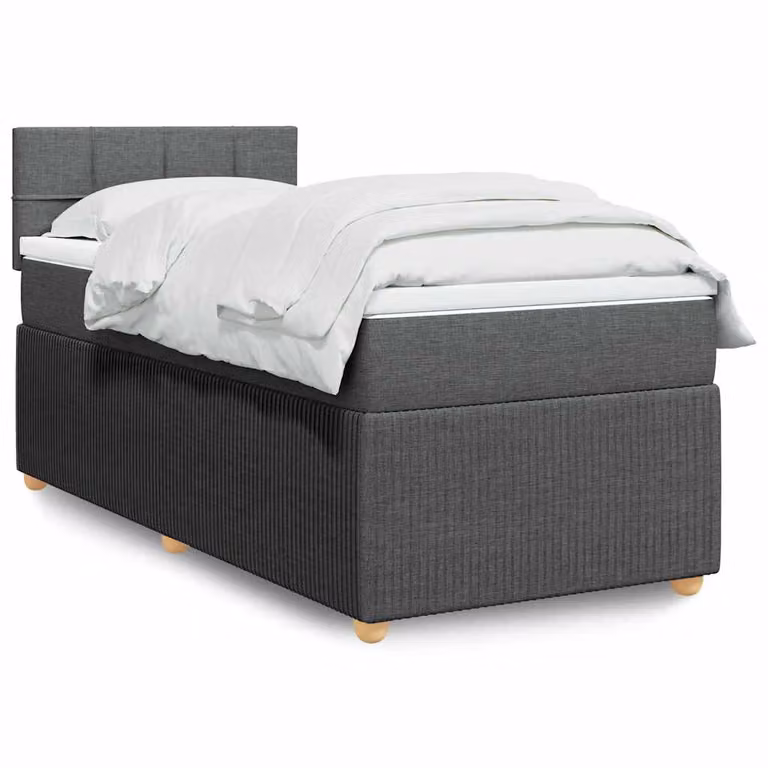 vidaXL Letto Ibrido con Materasso a Molle Insacchettate Grigio e Bianco L/P/H: 90 x 200 cm