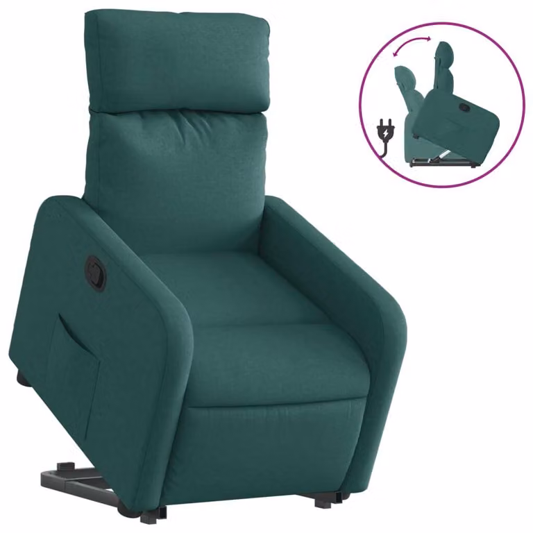 SYFAX™ Poltrona Alzapersona Reclinabile Verde Scuro in Tessuto