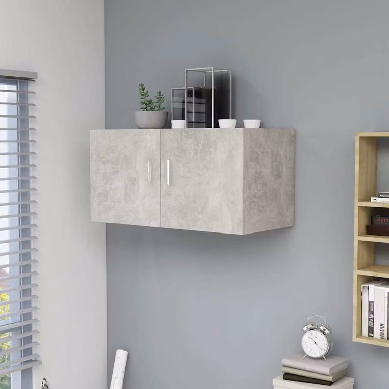 Armadietto da parete vidaXL moderno in MDF grigio opaco L: 80 cm, P: 39 cm, H: 40 cm