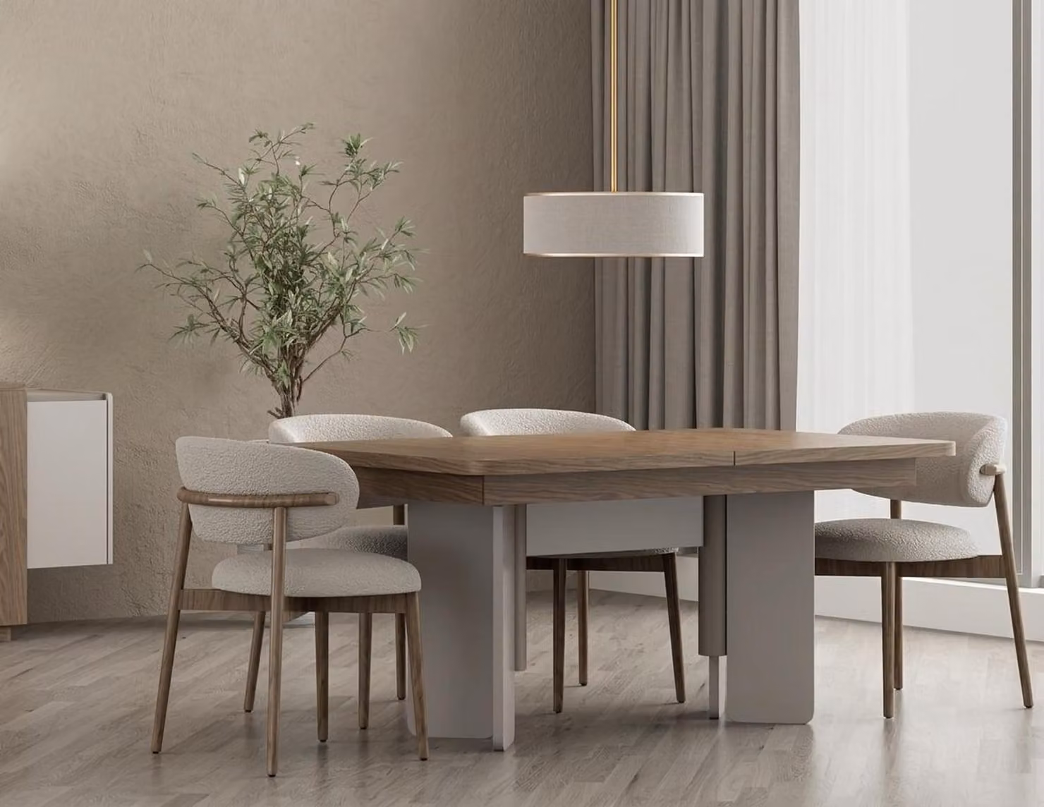 Moderner Ausziehbarer Holztisch Esszimmer Esstisch Luxus Design Möbel