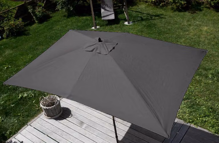 Ombrellone Florida, ombrellone da giardino, 2x3m poliestere/legno 6kg ~ antracite