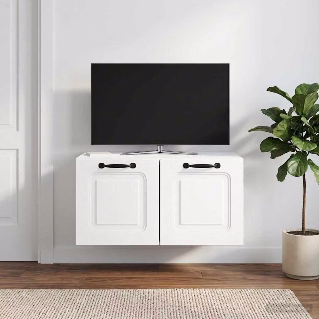 vidaXL Mobile Porta TV da Muro Bianco Moderno L: 59,5 cm, P: 41 cm, H: 30 cm